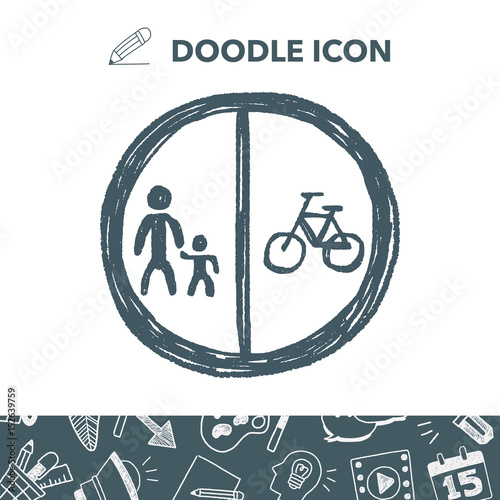 only wolk and bike doodle