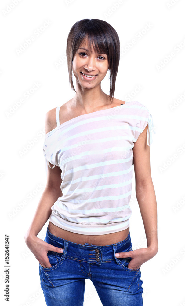 Obraz premium Portrait of a beautiful young woman.