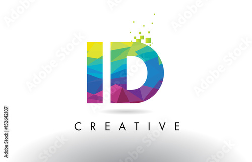ID I D Colorful Letter Origami Triangles Design Vector.