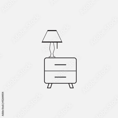 nightstand lamp vector icon