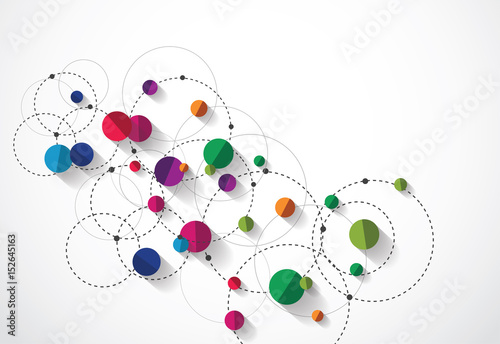 Overlapping Circles with Shadows Clean Background. Vector Illustration