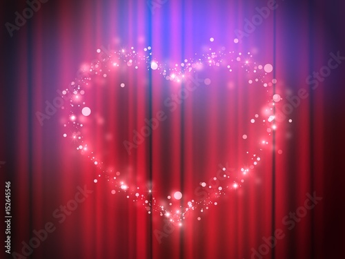 Magic heart lights - Show presentation in heart and love - Glowing theatre light - Heart glowing pink light photo