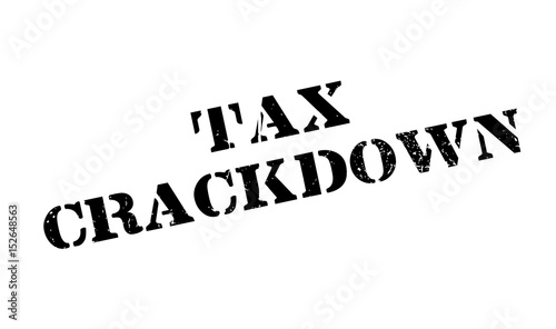 Tax Crackdown rubber stamp. Grunge design with dust scratches. Effects can be easily removed for a clean, crisp look. Color is easily changed.