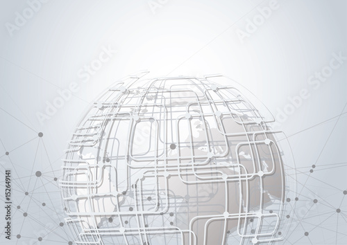 Global network connection. World map point and line composition concept of global business. Vector Illustration