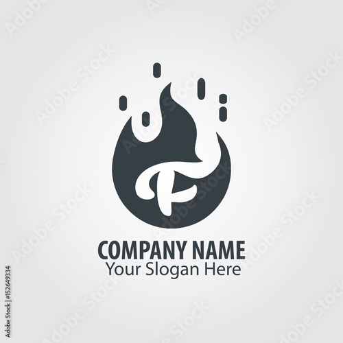 Wallpaper Mural Initial Leter F Fire Design Logo Torontodigital.ca