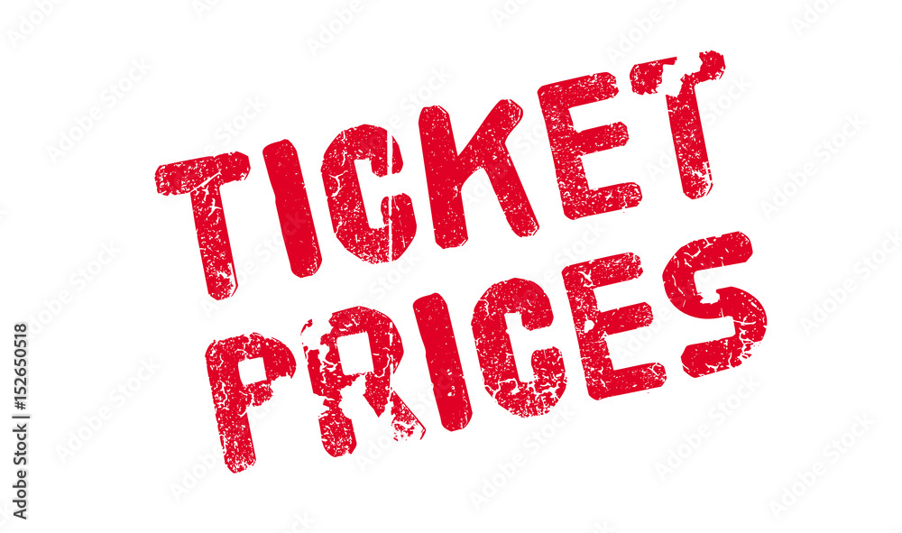 Ticket Prices rubber stamp. Grunge design with dust scratches. Effects can be easily removed for a clean, crisp look. Color is easily changed.