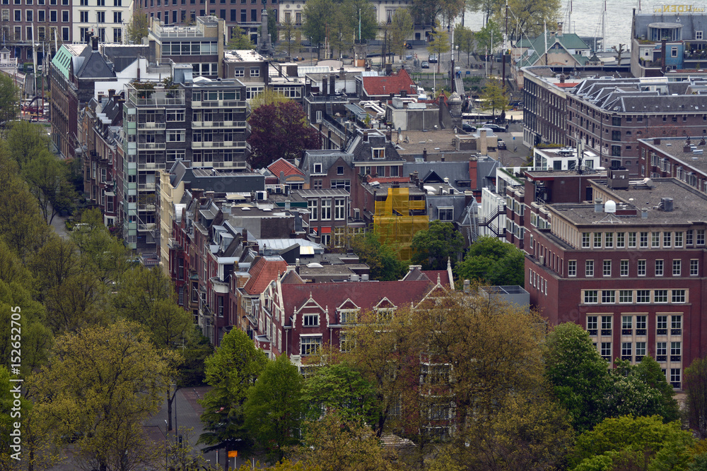 Fototapeta premium The city of Rotterdam seen from above 