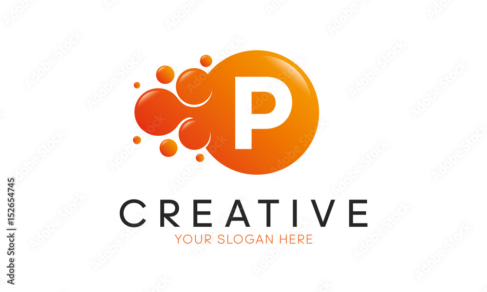 Dots Letter P Logo