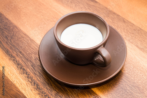 Coffee cup and hot milk