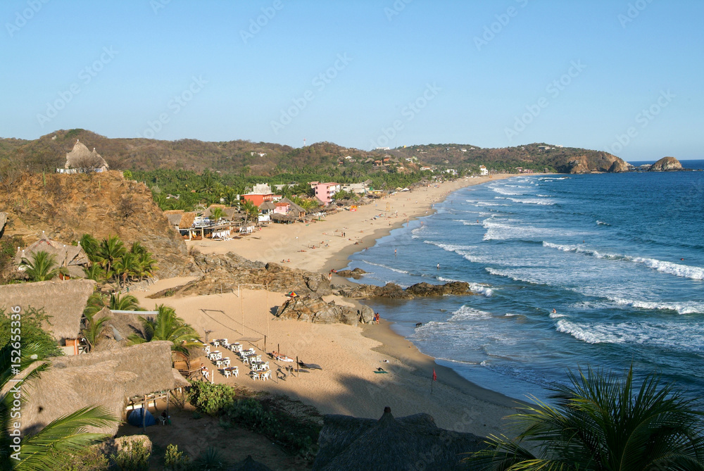The beach of Zipolite on Mexico
