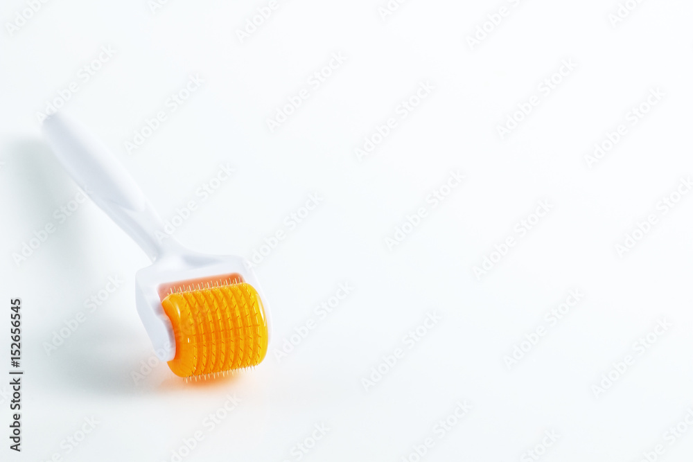 Dermaroller for medical micro needling therapy. Tool also known as: Derma roller, mesoroller, meso-roller, mesopen. Dermaroller for medical micro needling therapy. Tool also known as: Derma roller, mesoroller, meso-roller, mesopen.