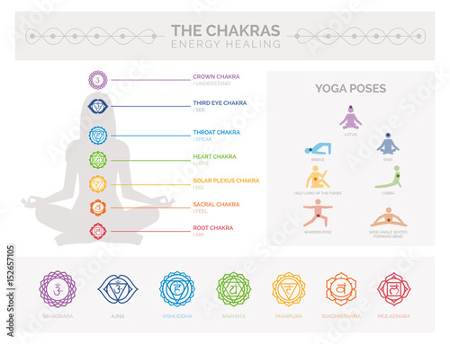Canvas Print Chakras and energy healing