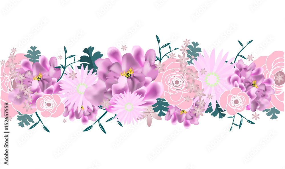 Background with colorful flowers