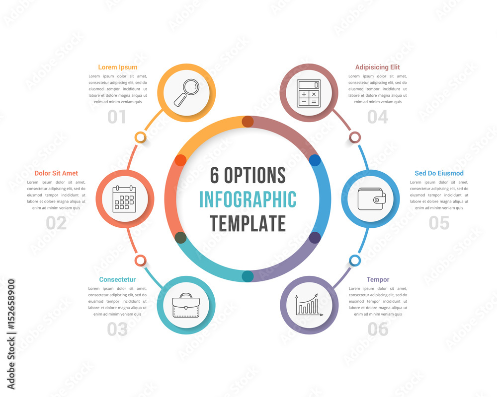 Circle Infographic Template with Eight Options Circle Infographic Template with Eight Options