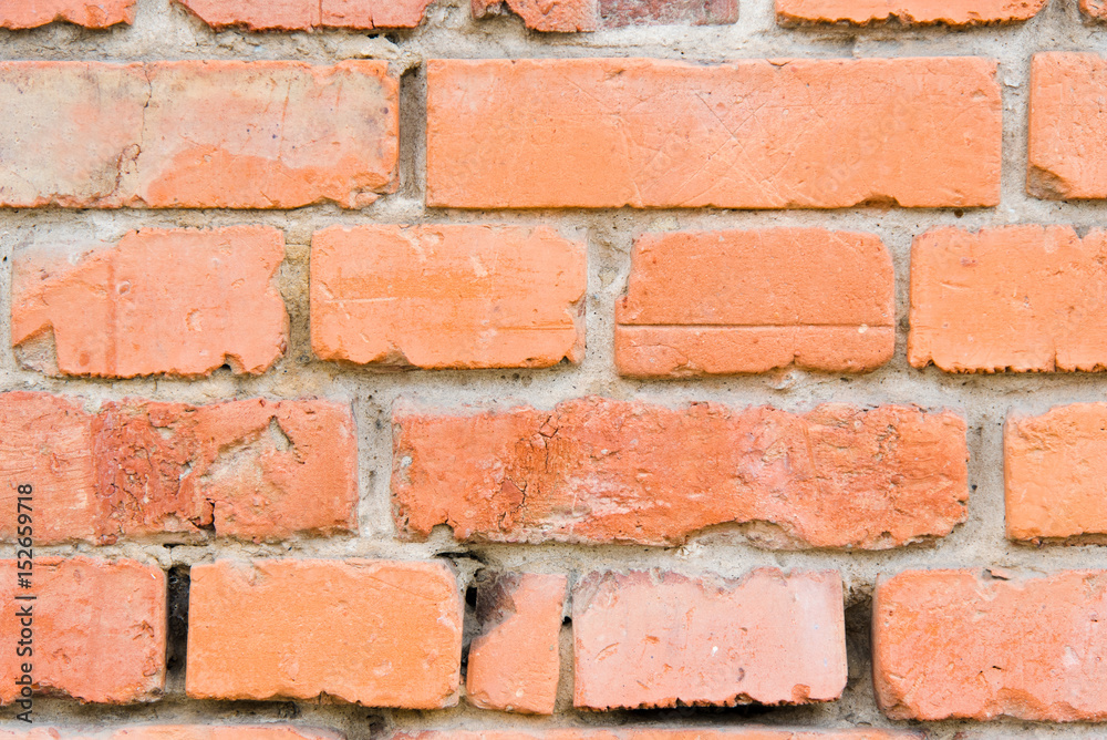 Brick orange background close-up Brick orange background close-up