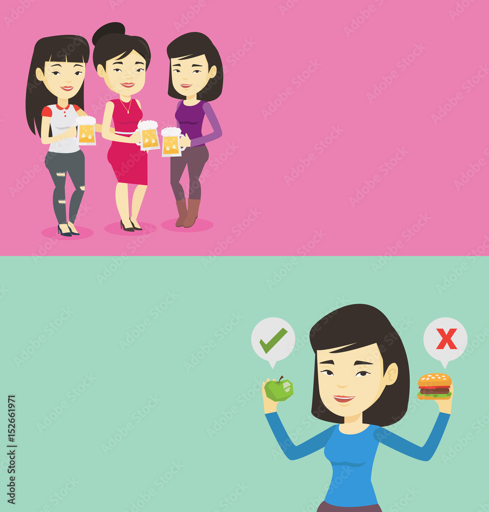 Two food and drink banners with space for text. Two food and drink banners with space for text.