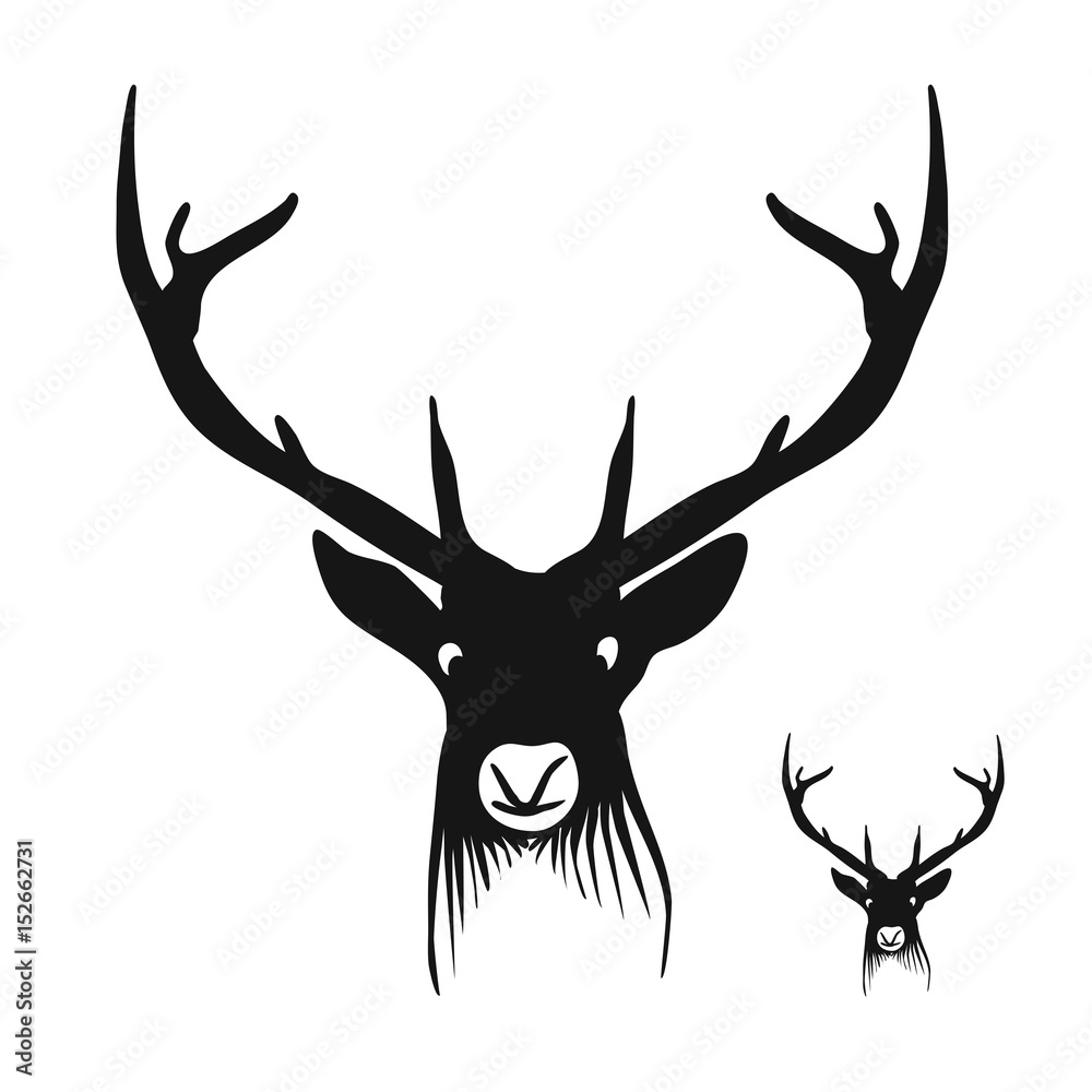 Naklejka premium Deer Head Silhouette