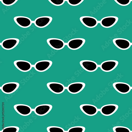 Cat eye sunglasses seamless pattern