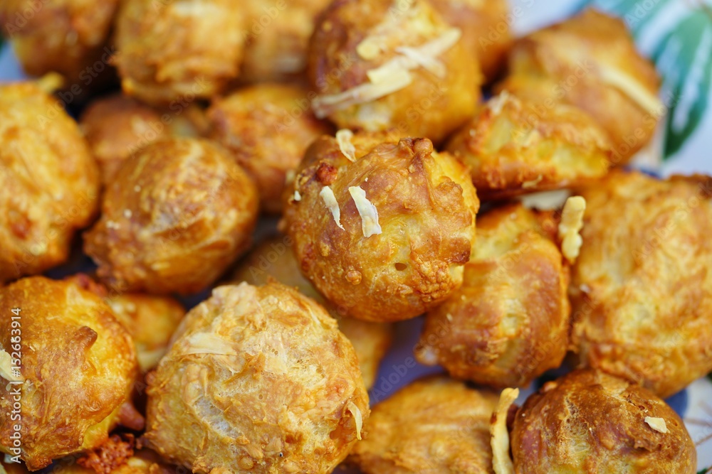 Plate of French gougeres cheese puff choux Plate of French gougeres cheese puff choux