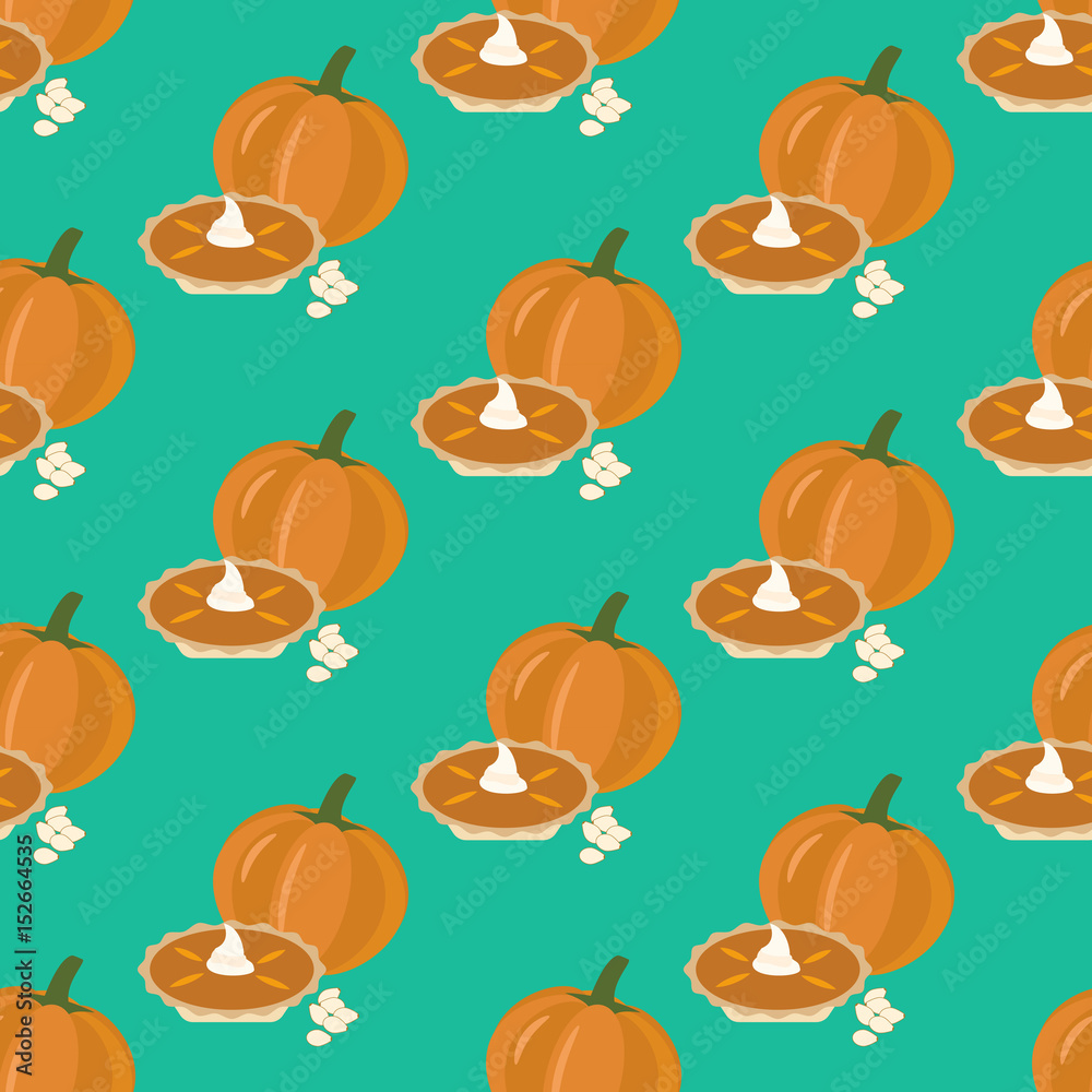 Pumpkin pie seamless pattern Pumpkin pie seamless pattern
