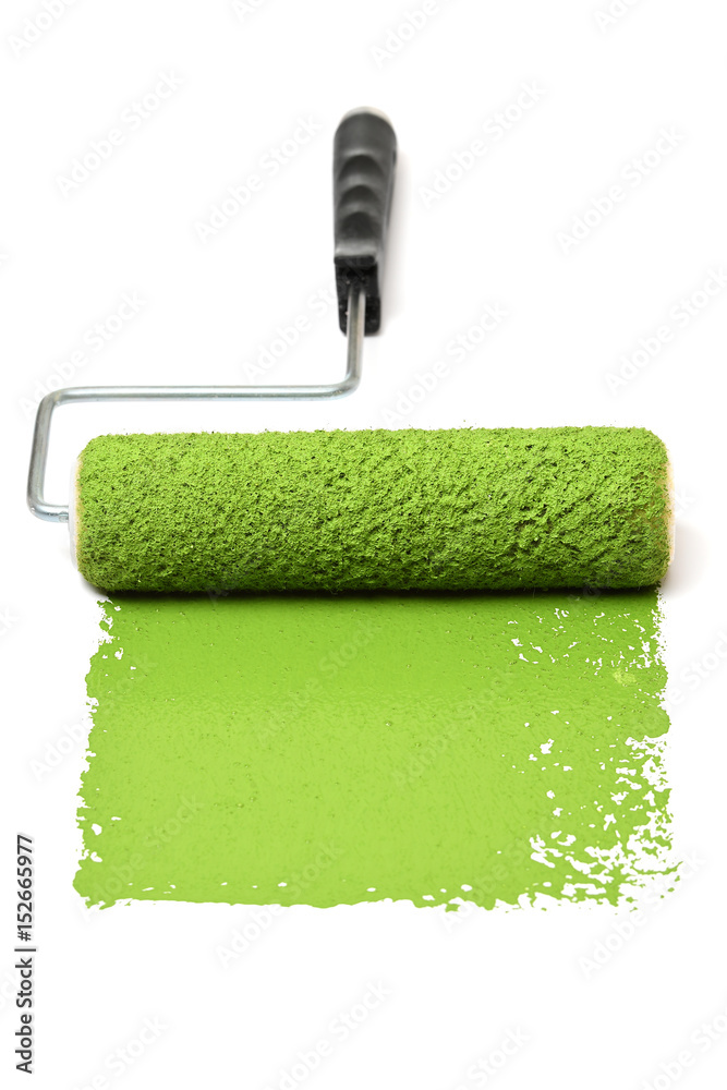 Fototapeta premium Paint Roller With Green