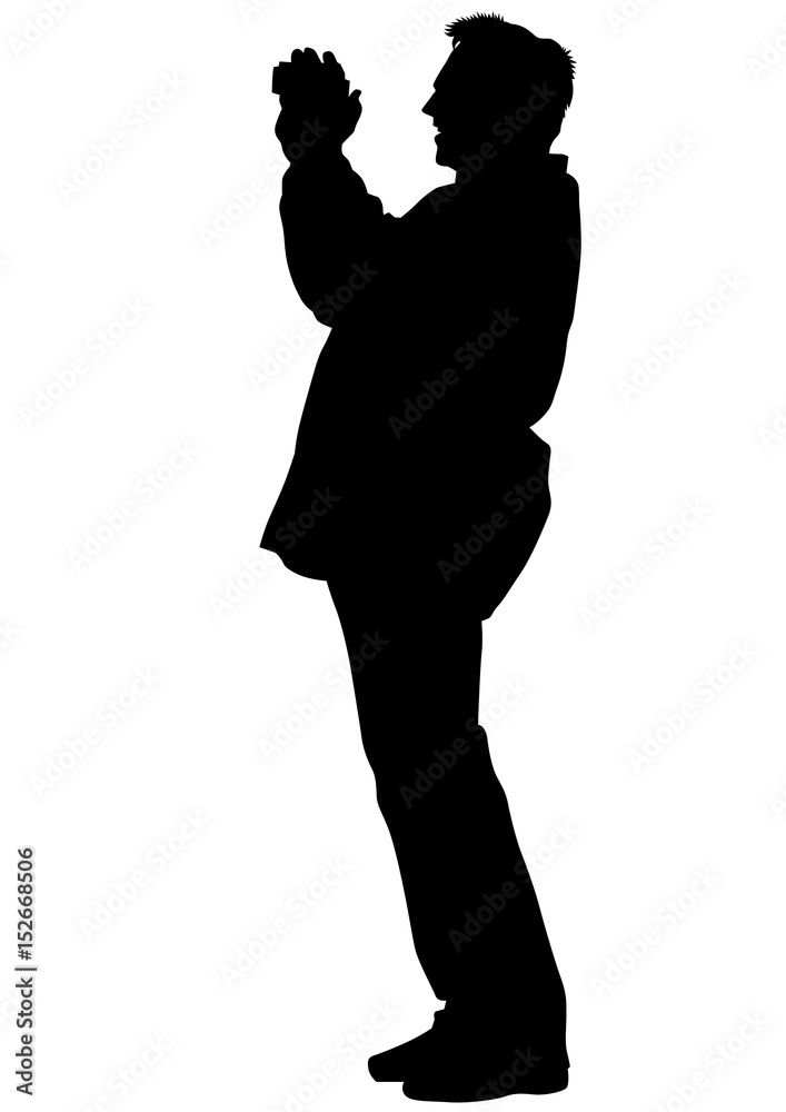 Man with a camera on white background Man with a camera on white background