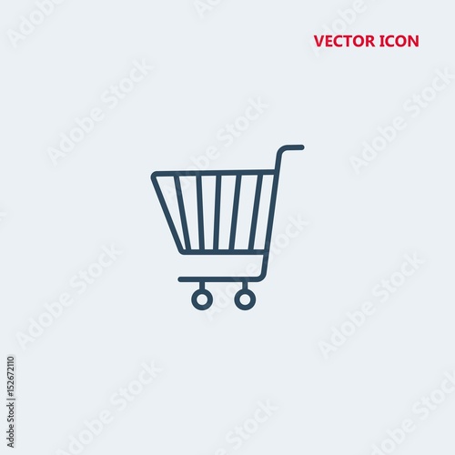 grocery shopping cart vector icon