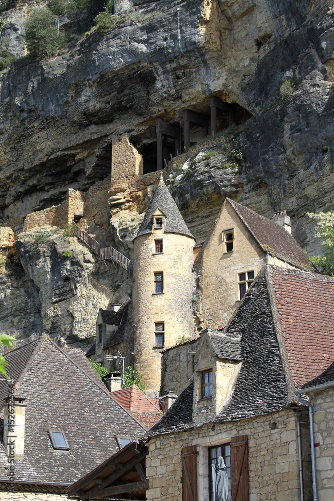 La Roque-Gageac,village classé sur la Dordogne,Périgord noir