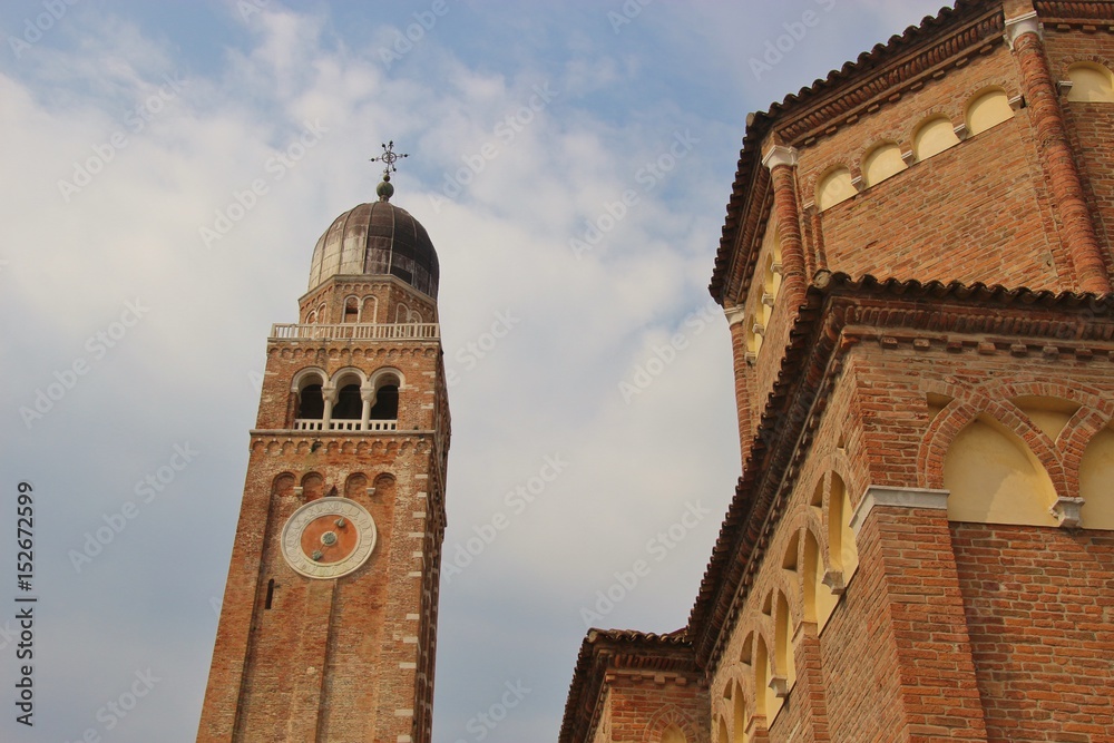 Obraz premium The medieval cathedral Santa Maria Assunta in Chioggia, situated on the lagoon of Venice, Italy, Europe.