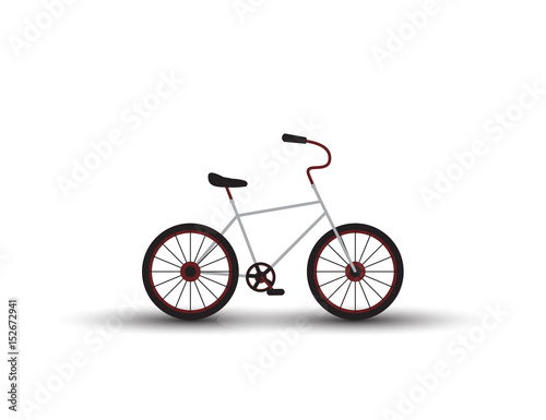 Bicycle Isolated on the White Background.