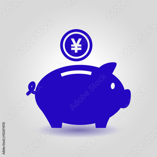 Piggy bank icon. Pictograph of moneybox. Flat design.