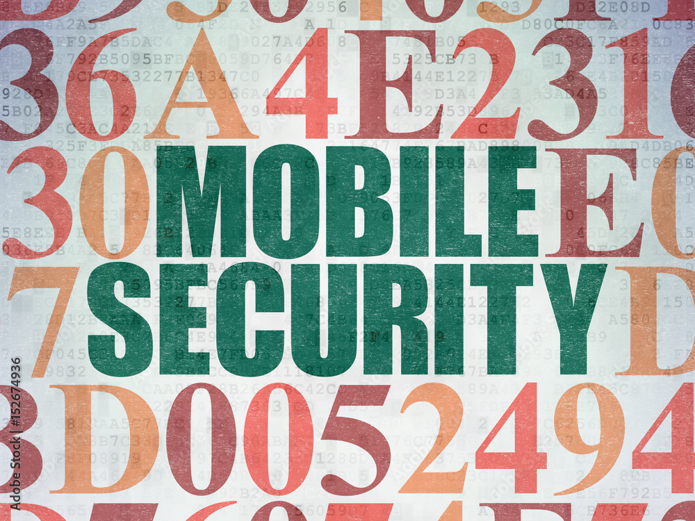 Fototapeta premium Security concept: Mobile Security on Digital Data Paper background