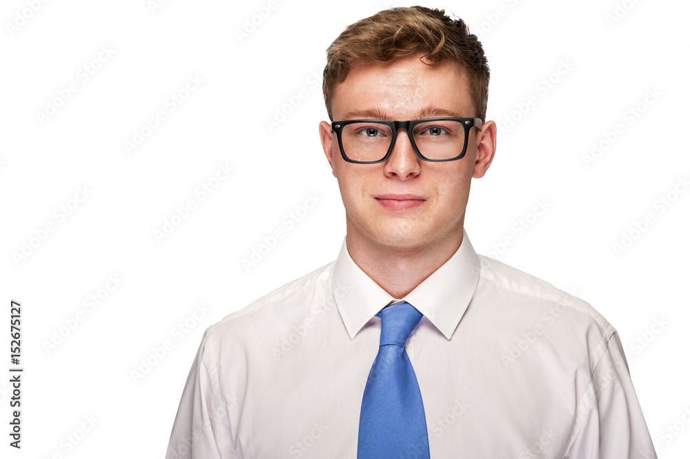 Business man over white background, shirt and tie smiling. Business man over white background, shirt and tie smiling.