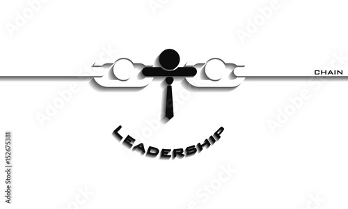 Leadership smiley chain concept, vector