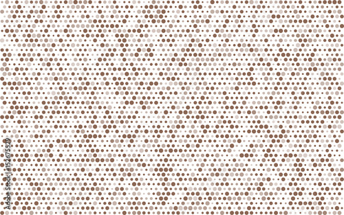 poster brown circles with transparency. banner balls of different sizes. white background. halftone effect. vector illustration