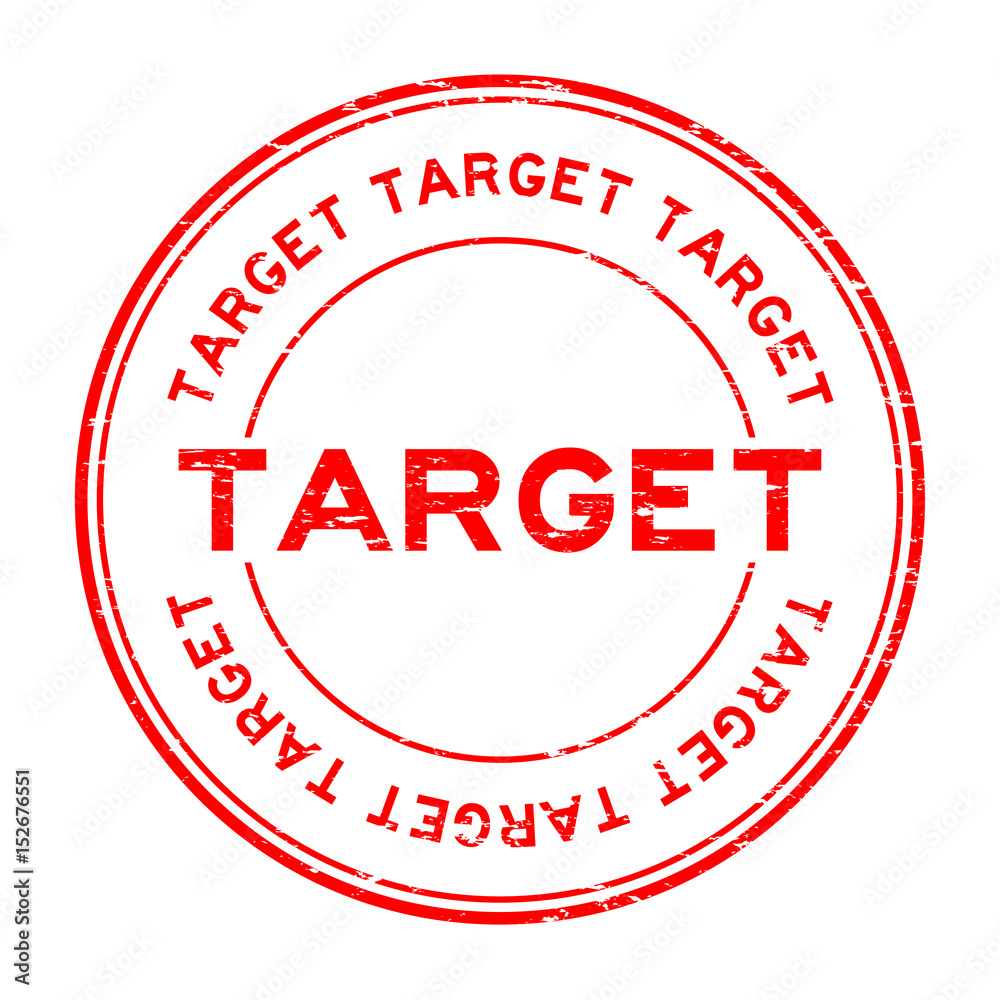 Grunge red target round rubber seal stamp on white background Grunge red target round rubber seal stamp on white background