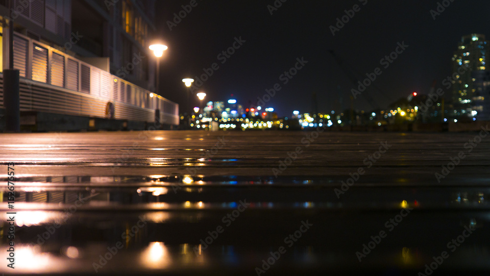 City night light reflections