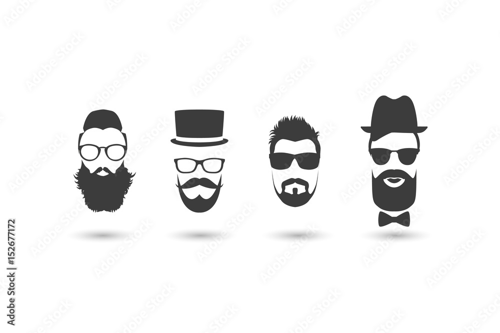 Hipster faces vector illustration set. Hipster faces vector illustration set.