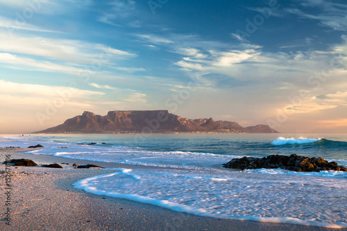 landmark table mountain in cape town south africa scenic view from blouberg