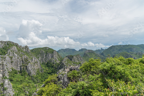 Mountain landscape at Khao Dang View point  Khao Sam Roi Yot National Park. Thailand.