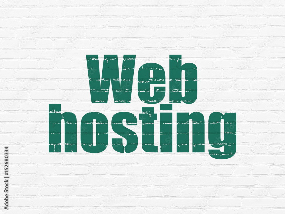 Web development concept: Web Hosting on wall background Web development concept: Web Hosting on wall background