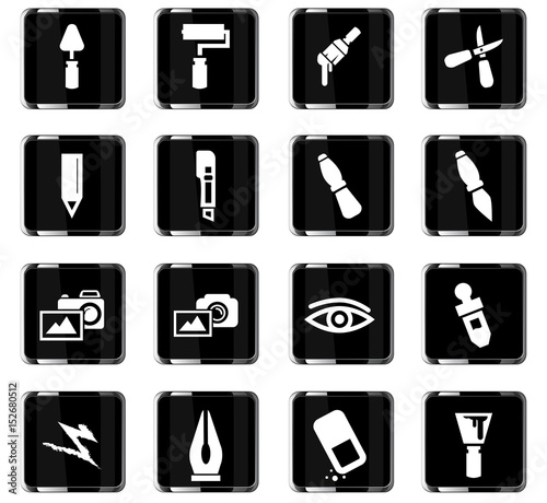 art tools icon set