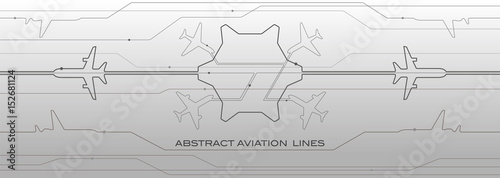 Abstract airport gray lines composition, transportation background, vector design aviation wallpaper