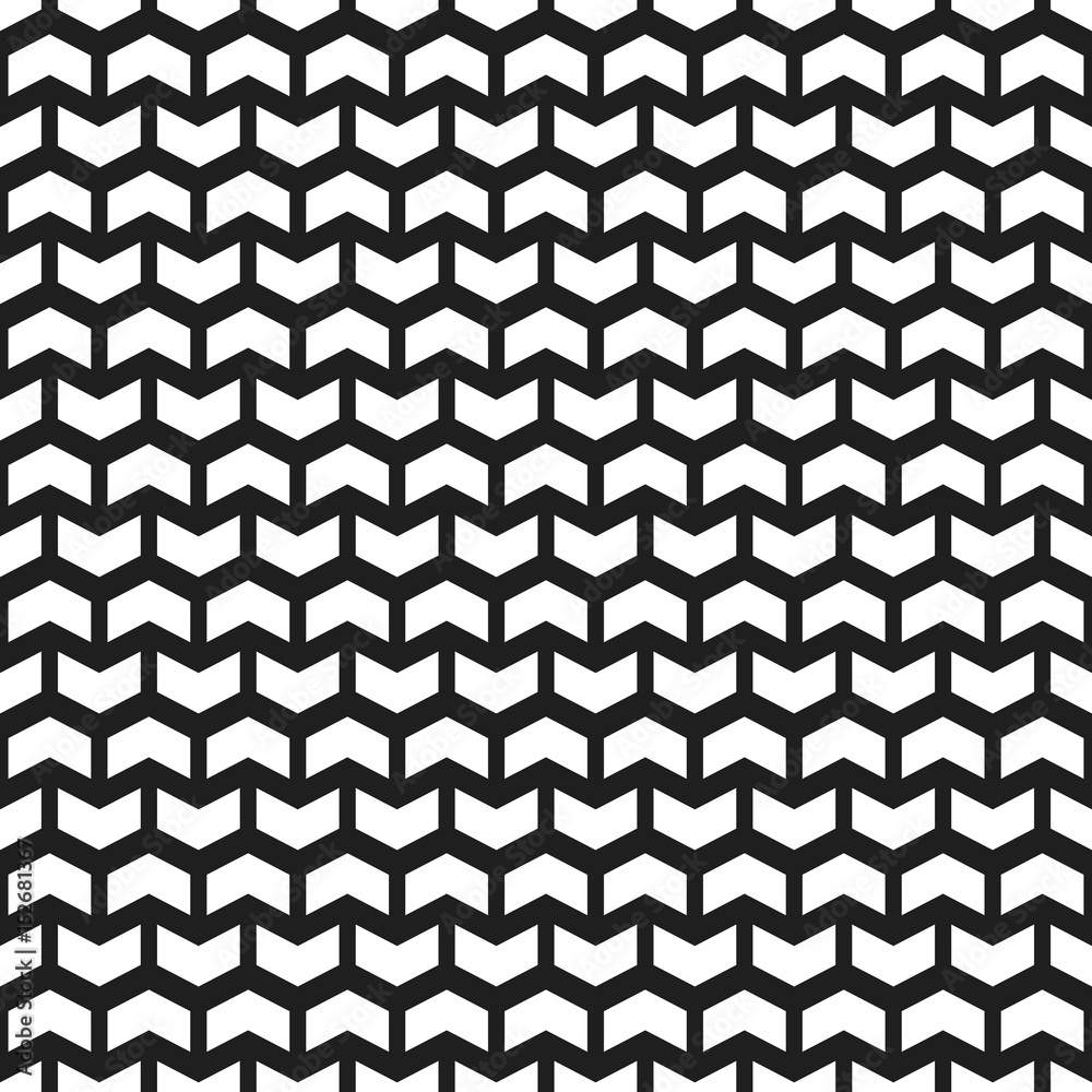 Geometric pattern with white arrows. Geometric modern ornament. Seamless abstract background