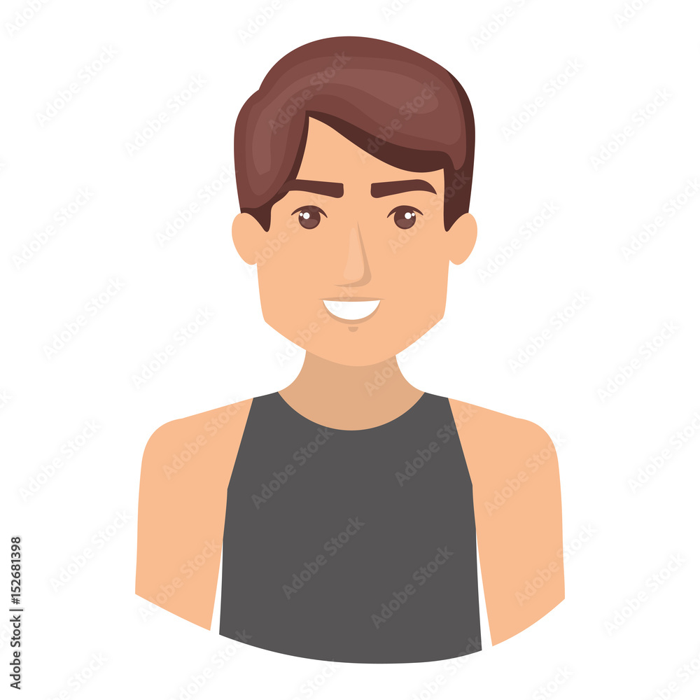 colorful portrait half body of male dancer vector illustration