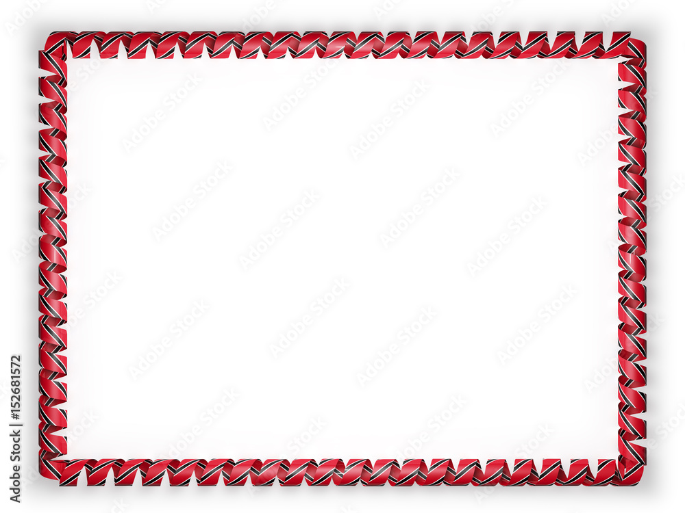 Frame and border of ribbon with the Trinidad and Tobago flag. 3d illustration Frame and border of ribbon with the Trinidad and Tobago flag. 3d illustration