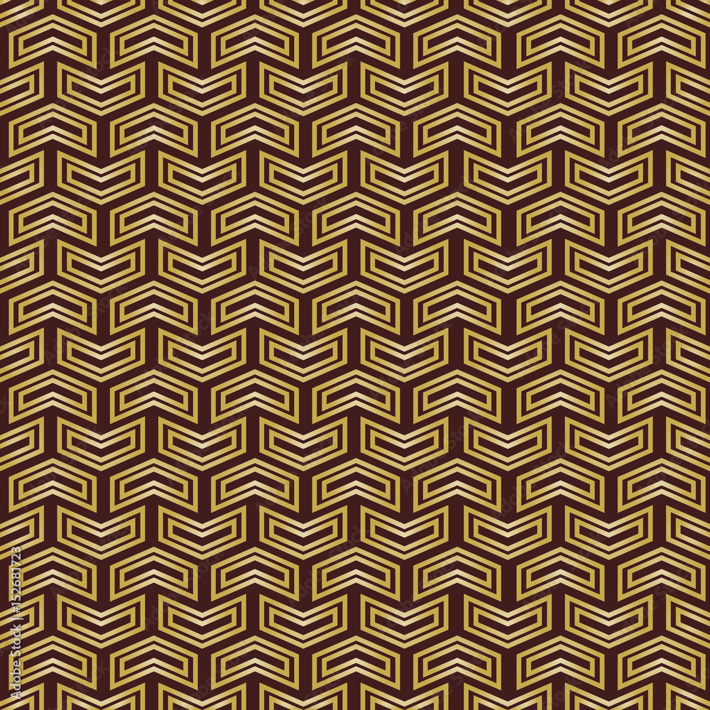 Geometric pattern with golden arrows. Geometric modern ornament. Seamless abstract background Geometric pattern with golden arrows. Geometric modern ornament. Seamless abstract background