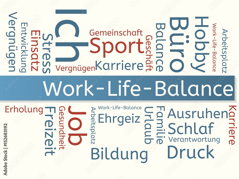 Work-Life-Balance - Bilder mit Wörtern aus dem Bereich Work-Life ...