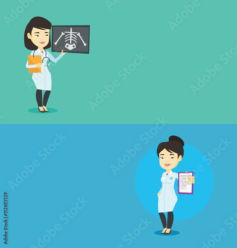 Two medical banners with space for text.