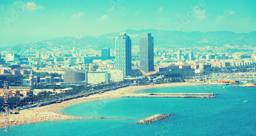 aerial view of Barcelona from Mediterranean